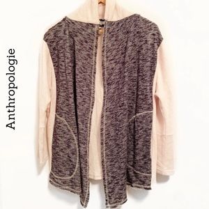 Anthropologie COMME TOI Cream/Blue Open Cardigan